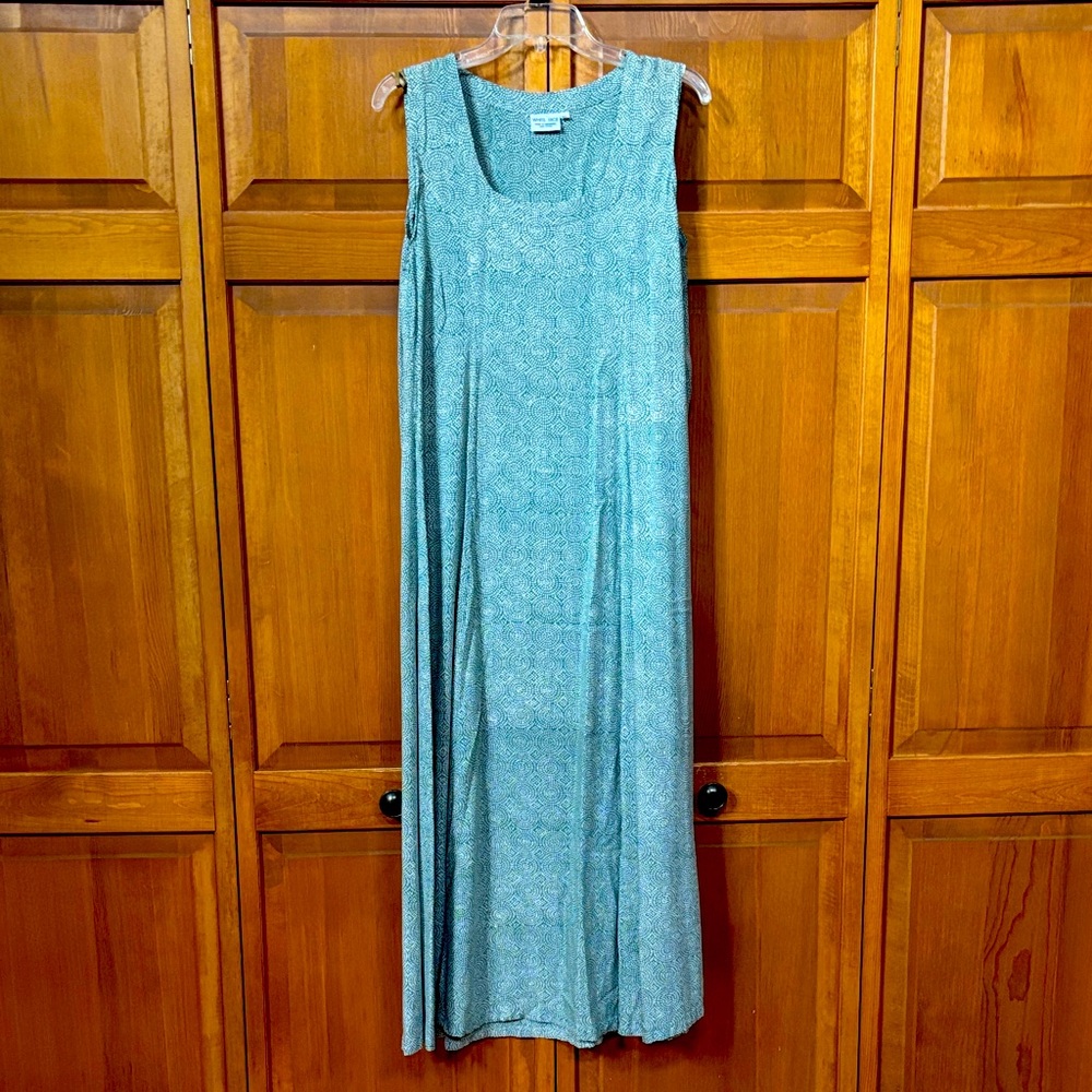 White Rice Green Patterned Maxi Dress